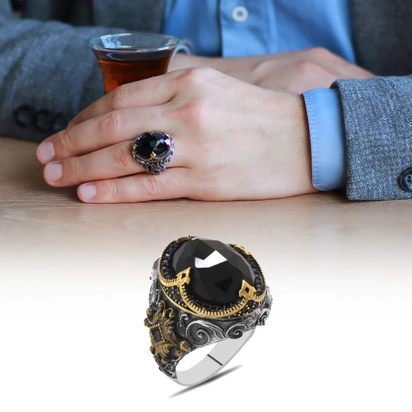 cluster rings tesbihane facet black zircon stone king crown design 925 sterling silver men 's ring, Golden;silver
cluster rings tesbihane facet black zircon stone king crown design 925 sterling silver men 's ring, Golden;silver