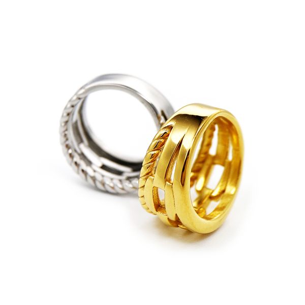 fashion simple silver gold band ring for women stainless steel 3 hoop knotted rings woman unique personalized hiphop father day jewelry whol
fashion simple silver gold band ring for women stainless steel 3 hoop knotted rings woman unique personalized hiphop father day jewelry whol
