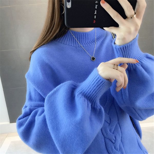 winter thick warm half turtleneck sweater women korean knit loose jumpers ladies 4 color puff sleeve knitted pullover female 0rg9, White;black
winter thick warm half turtleneck sweater women korean knit loose jumpers ladies 4 color puff sleeve knitted pullover female 0rg9, White;black