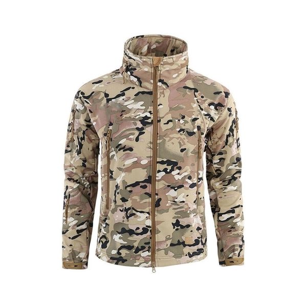 softshell tactical men army jacket warm hoodie military, Black;green