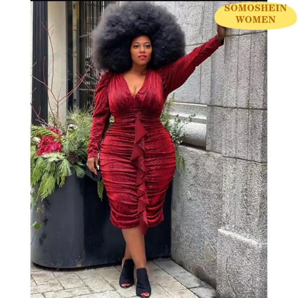 plus size dresses somoshein women clothing pure color prom clothes v-neck midi dress ropa mujer personality ruffles pleated, Black
plus size dresses somoshein women clothing pure color prom clothes v-neck midi dress ropa mujer personality ruffles pleated, Black