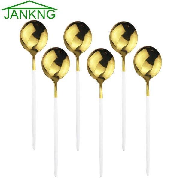 dinnerware sets 6pcs white gold dessert spoon set long handle mirror cutlery flatware 304 stainless steel tableware kitchen accessories
dinnerware sets 6pcs white gold dessert spoon set long handle mirror cutlery flatware 304 stainless steel tableware kitchen accessories