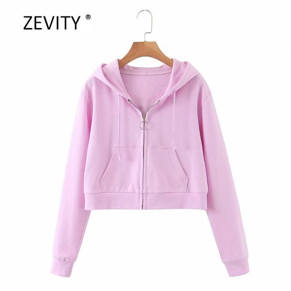 women's hoodies & sweatshirts zevity 2021 women fashion pockets pink color casual hooded sweatershirts ladies zipper brand chic h305, Black
women's hoodies & sweatshirts zevity 2021 women fashion pockets pink color casual hooded sweatershirts ladies zipper brand chic h305, Black