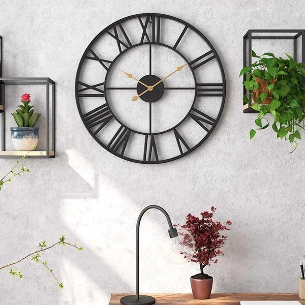 wall clocks absf clock,retro analog black metal clock ancient roman numeral style silent quartz movement for home decor
wall clocks absf clock,retro analog black metal clock ancient roman numeral style silent quartz movement for home decor