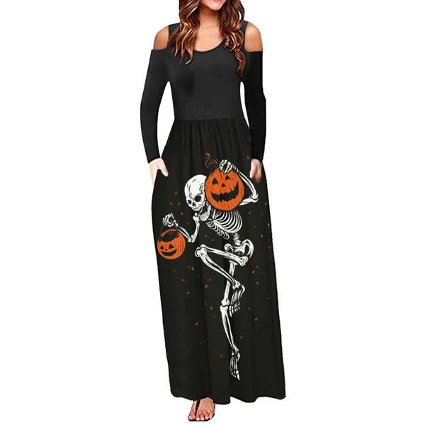 casual dresses skeleton print women dress halloween off shoulder long-sleeved long pocket straight jupe longue femme, Black;gray
casual dresses skeleton print women dress halloween off shoulder long-sleeved long pocket straight jupe longue femme, Black;gray