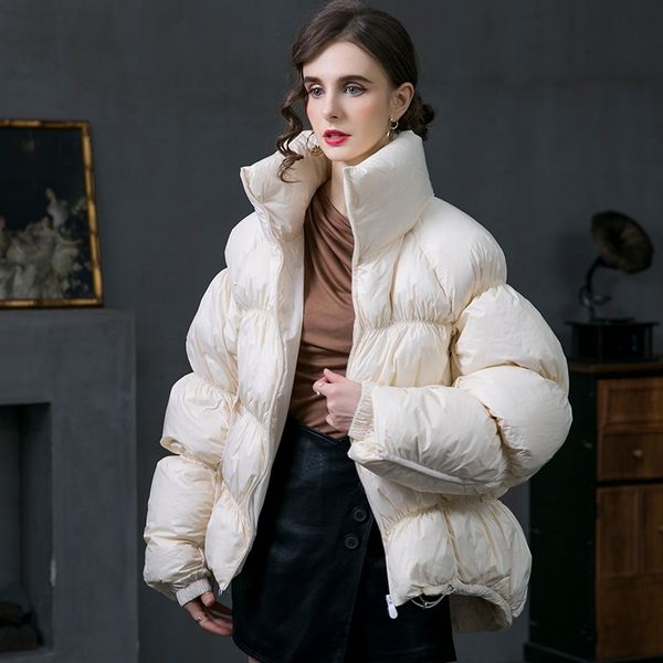 2021 winter new down jacket women's fashion loose large white duck bread design wrinkle jacket, Black
2021 winter new down jacket women's fashion loose large white duck bread design wrinkle jacket, Black