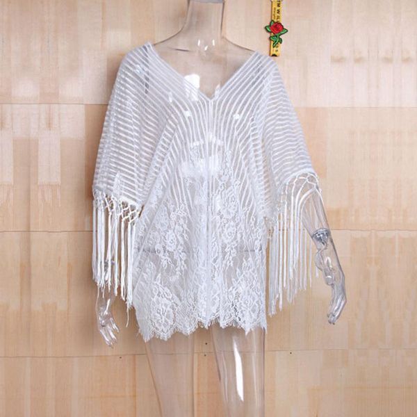 women's swimwear 2021 fashion women bikini cover up beach dress bathing suit sarong wrap ladies tassel v neck lace floral, White;black
women's swimwear 2021 fashion women bikini cover up beach dress bathing suit sarong wrap ladies tassel v neck lace floral, White;black