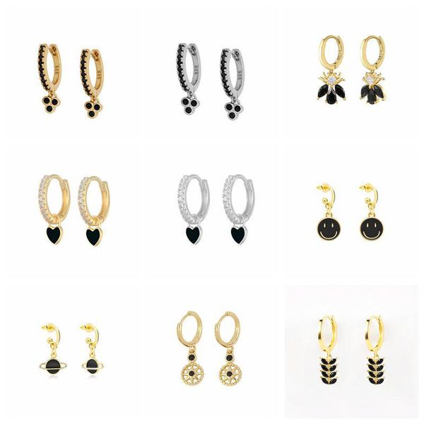 hoop & huggie mc korean 925 sterling silver earrings woman black diamond heart/face/planet small earring for party piercing, Golden;silver
hoop & huggie mc korean 925 sterling silver earrings woman black diamond heart/face/planet small earring for party piercing, Golden;silver