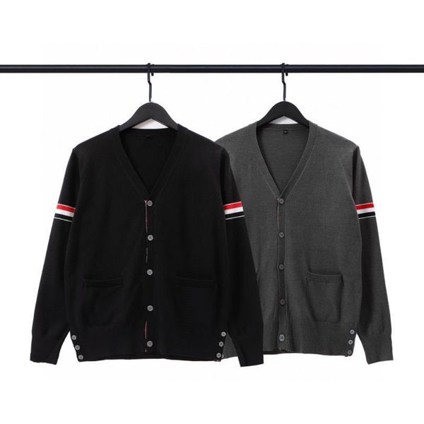 knit sweater autumn and winter tb cardigan men's slim small coat brand, White;black
knit sweater autumn and winter tb cardigan men's slim small coat brand, White;black