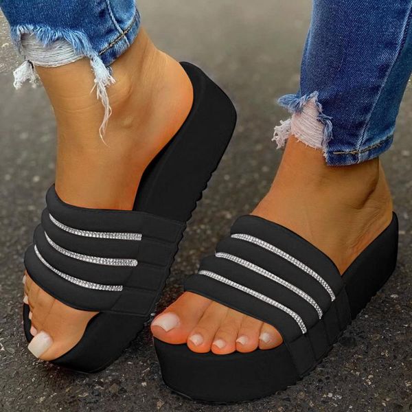 slippers fashion women's beach 2021 summer women lady crystal platforms casual open peep toe sandals shoes slides jg3, Black
slippers fashion women's beach 2021 summer women lady crystal platforms casual open peep toe sandals shoes slides jg3, Black