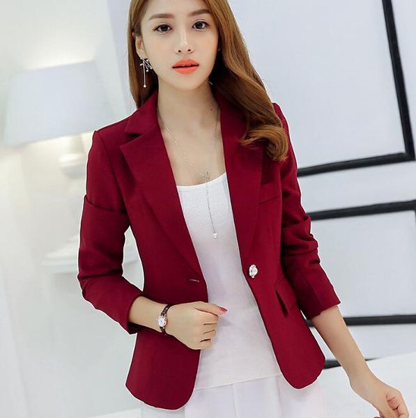new style suit jacket female korean style slim suit fashion long-sleeved jacket thinner small gray/navy/wine, Black;brown
new style suit jacket female korean style slim suit fashion long-sleeved jacket thinner small gray/navy/wine, Black;brown