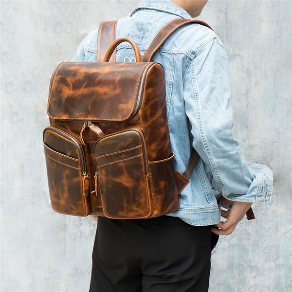 backpack crazy horse leather man 15.6 inch lapshoulders men anti-theft waterproof travel
backpack crazy horse leather man 15.6 inch lapshoulders men anti-theft waterproof travel