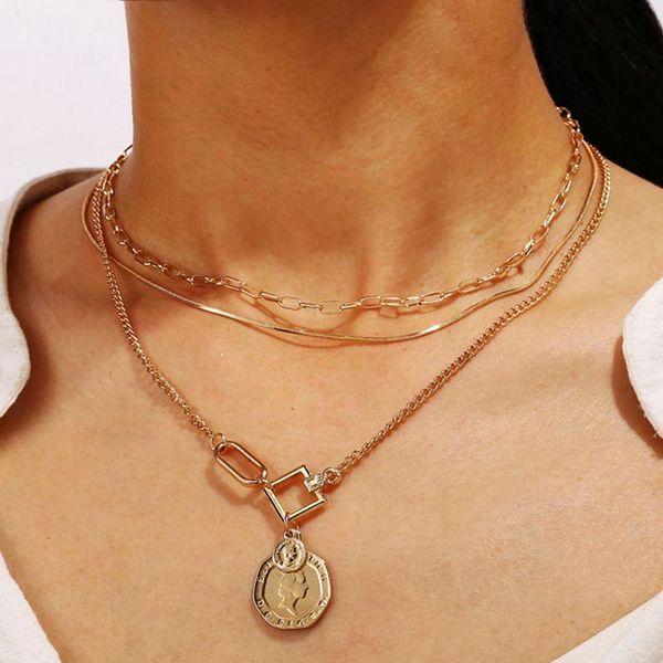 chains mogaku retro portrait pendant necklace collar for women multi layer necklaces ladies fashion party birthday alloy jewelry, Silver
chains mogaku retro portrait pendant necklace collar for women multi layer necklaces ladies fashion party birthday alloy jewelry, Silver