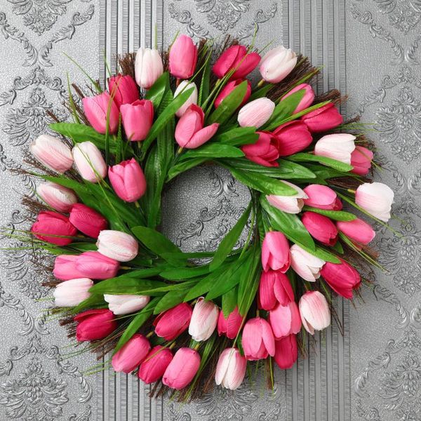 decorative flowers & wreaths simulation pink tulip wreath wedding ornaments wall hanging artificial for front door garden spring decor
decorative flowers & wreaths simulation pink tulip wreath wedding ornaments wall hanging artificial for front door garden spring decor