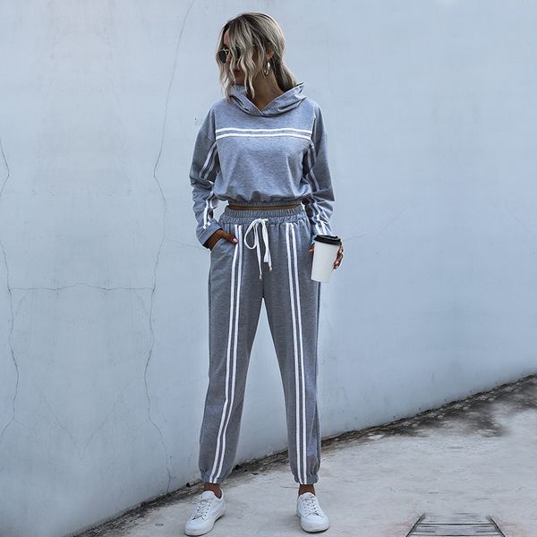 2021 striped hoodies set autumn winter pullover full length pants tracksuit for women new 2 pieces sets g9lg, Gray
2021 striped hoodies set autumn winter pullover full length pants tracksuit for women new 2 pieces sets g9lg, Gray