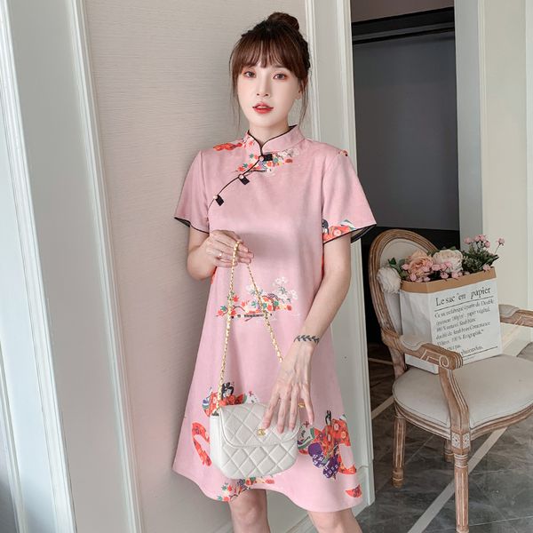 plus size -4xl women will see vintage pink chinese antiquity sleeve short floral print mini dress 2021 great new clothes y8jo, White
plus size -4xl women will see vintage pink chinese antiquity sleeve short floral print mini dress 2021 great new clothes y8jo, White