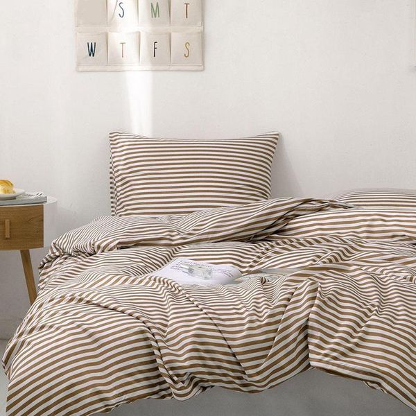 bedding sets simple striped fiber cover brushed printed set bed linen calico pillow case quilt home decor three piece 
bedding sets simple striped fiber cover brushed printed set bed linen calico pillow case quilt home decor three piece