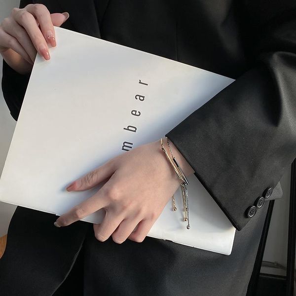 bangle tf-329 korean geometric letter bracelet simple fashion personality trendy metal wind jewelry women, Black
bangle tf-329 korean geometric letter bracelet simple fashion personality trendy metal wind jewelry women, Black