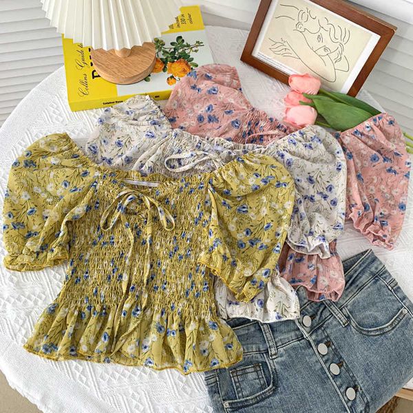 summer sweet and wild floral folds slim slimming ruffled puff sleeve chiffon shirt women 210709, White
summer sweet and wild floral folds slim slimming ruffled puff sleeve chiffon shirt women 210709, White