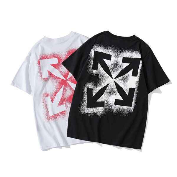 style off20ss new summer oil painting tape arrow short sleeve t-shirt men and women lovers fashion brand, White;black
style off20ss new summer oil painting tape arrow short sleeve t-shirt men and women lovers fashion brand, White;black