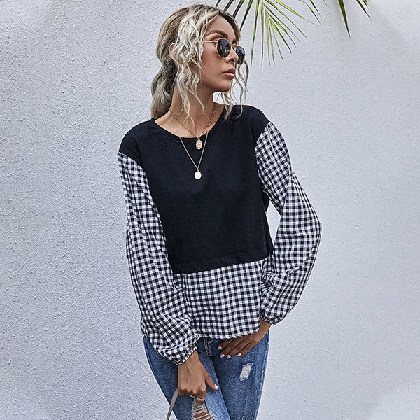 2021 plaid patchwork casual o neck full sleeve pullover autumn winter slim t shirt for women new 6fw7, White
2021 plaid patchwork casual o neck full sleeve pullover autumn winter slim t shirt for women new 6fw7, White