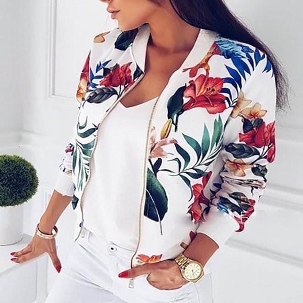 women's jackets women short jacket retro floral printed long sleeve zipper bomber autumn coat female biker outwear, Black;brown 
women's jackets women short jacket retro floral printed long sleeve zipper bomber autumn coat female biker outwear, Black;brown