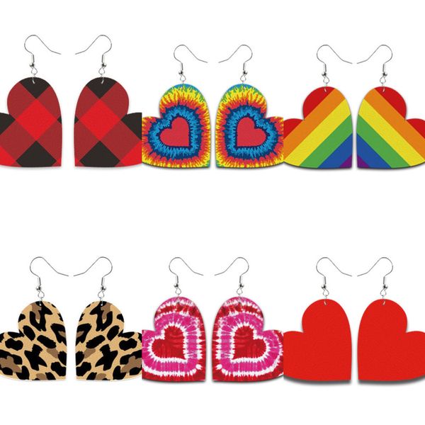 2022 valentine's day leather earrings heart-shaped leopard print rainbow tie dyed girls party fashion pu earrings wedding jewerlry acce, Red;brown
2022 valentine's day leather earrings heart-shaped leopard print rainbow tie dyed girls party fashion pu earrings wedding jewerlry acce, Red;brown