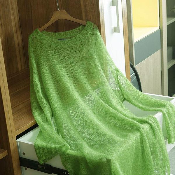 women's sweaters korean autumn mohair thin loose lazy wind o neck hollow long green purple knitted women fashion streetwear 202, White;black
women's sweaters korean autumn mohair thin loose lazy wind o neck hollow long green purple knitted women fashion streetwear 202, White;black
