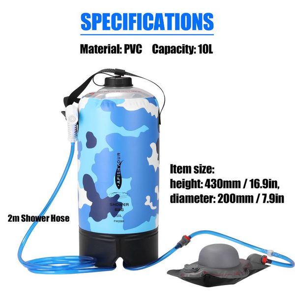 outdoor bags pvc bath bag 10l solar shower water products portable camping hiking equipment with upgrade air pump
outdoor bags pvc bath bag 10l solar shower water products portable camping hiking equipment with upgrade air pump