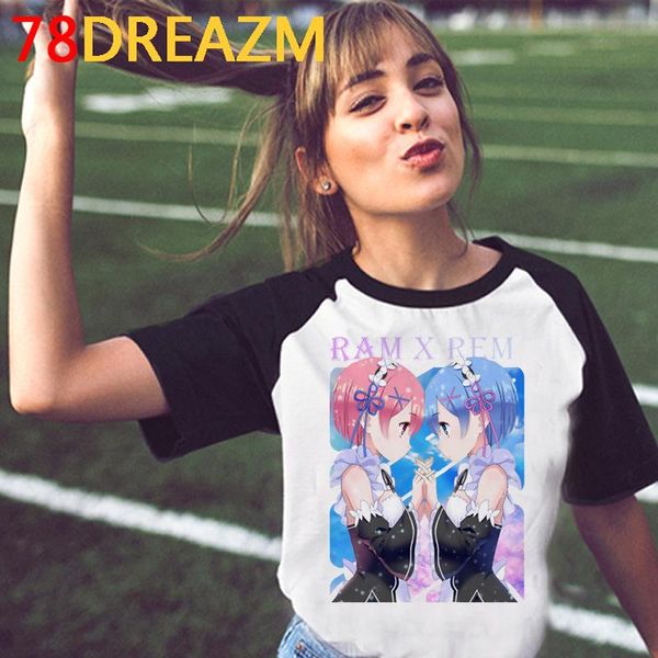 women's t-shirt japanese anime re zero kara hajimeru isekai seikatsu t shirt women kawaii rem ram graphic tees cartoon tshirt female, White
women's t-shirt japanese anime re zero kara hajimeru isekai seikatsu t shirt women kawaii rem ram graphic tees cartoon tshirt female, White