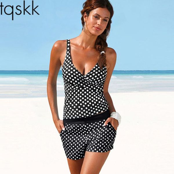 women's swimwear tqskk 2021 two piece polka dot high waist bikini set women female push up swimsuit tankini beach wear bathing suits, White;black
women's swimwear tqskk 2021 two piece polka dot high waist bikini set women female push up swimsuit tankini beach wear bathing suits, White;black