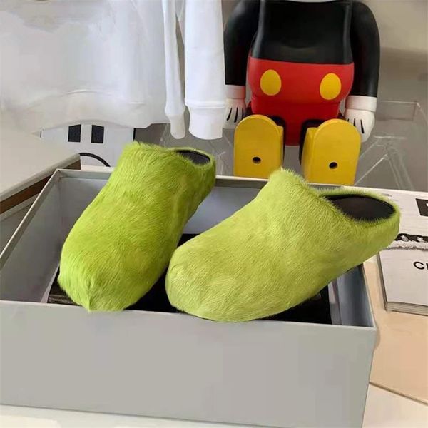 fashion designer fur slippers women round toe horse hair slides female black rose red green flat half slipper woman casual plush shoess
fashion designer fur slippers women round toe horse hair slides female black rose red green flat half slipper woman casual plush shoess