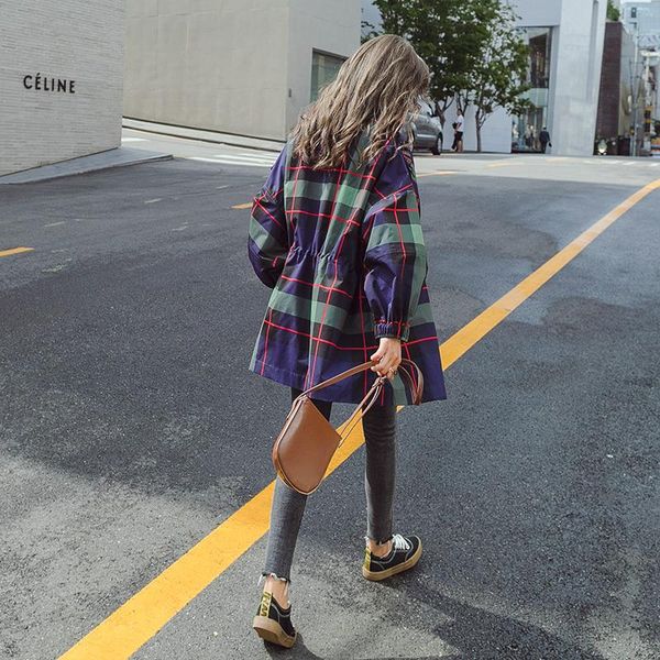 women's trench coats plaid windbreaker long section 2021 social jacket women loose korean version of the tide, Tan;black
women's trench coats plaid windbreaker long section 2021 social jacket women loose korean version of the tide, Tan;black