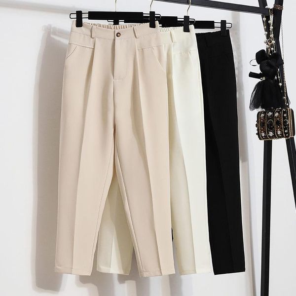 women's pants & capris 2021 summer black white ladies plus size nine-point high waist suit women autumn casual straight e026
women's pants & capris 2021 summer black white ladies plus size nine-point high waist suit women autumn casual straight e026