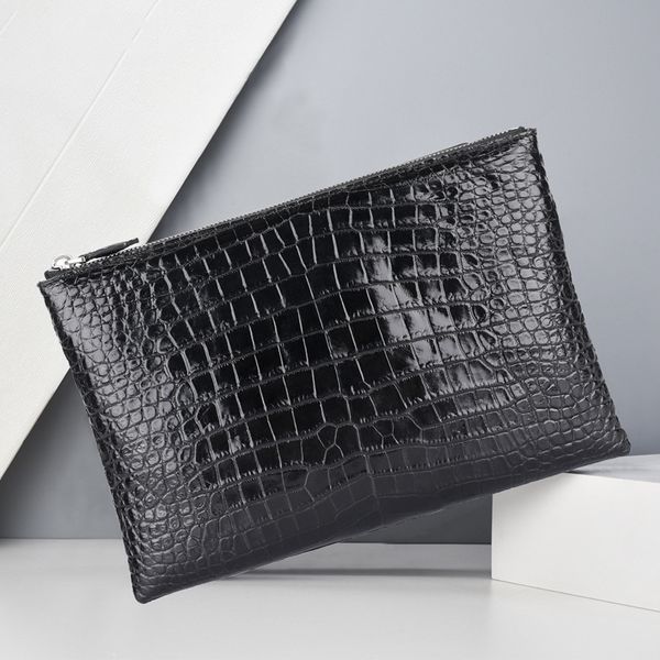 2021 new thai crocodile leather hand bag light luxury belly envelope bag men's clutch with zipper
2021 new thai crocodile leather hand bag light luxury belly envelope bag men's clutch with zipper