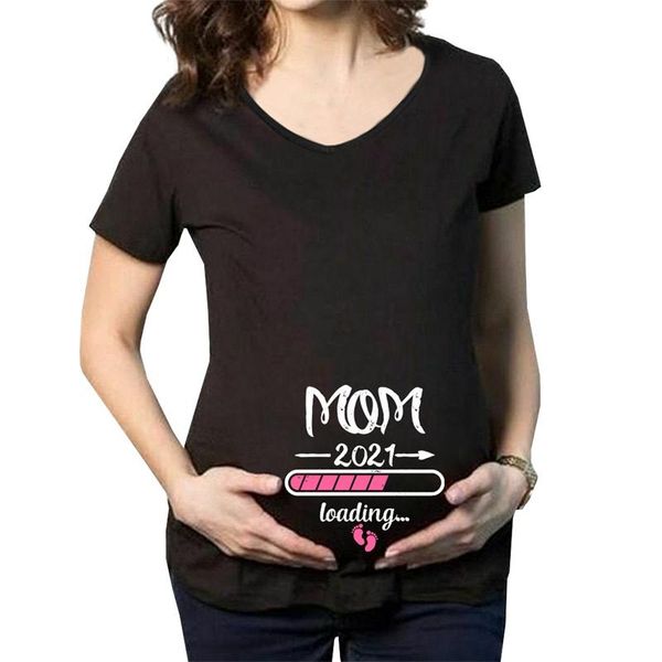 women's t-shirt the loose and comfortable long pregnant woman t, summer product for women in 2021, White