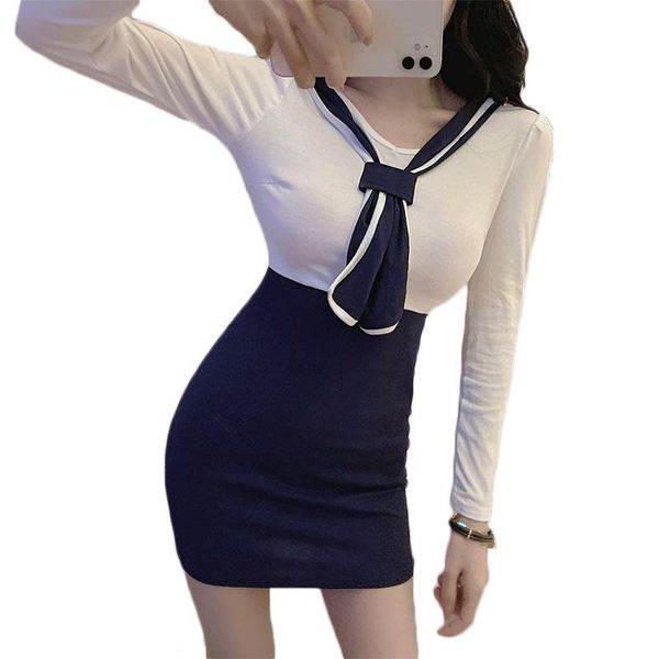 casual dresses ladies dress spring and autumn women tight-fitting bag hip bottom navy style long sleeve ns2668, Black;gray
casual dresses ladies dress spring and autumn women tight-fitting bag hip bottom navy style long sleeve ns2668, Black;gray