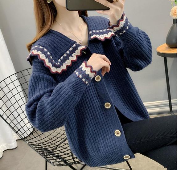 2021 spring and autumn winter with new style fashion long sleeve women's sweater coat@q8, White;black
2021 spring and autumn winter with new style fashion long sleeve women's sweater coat@q8, White;black