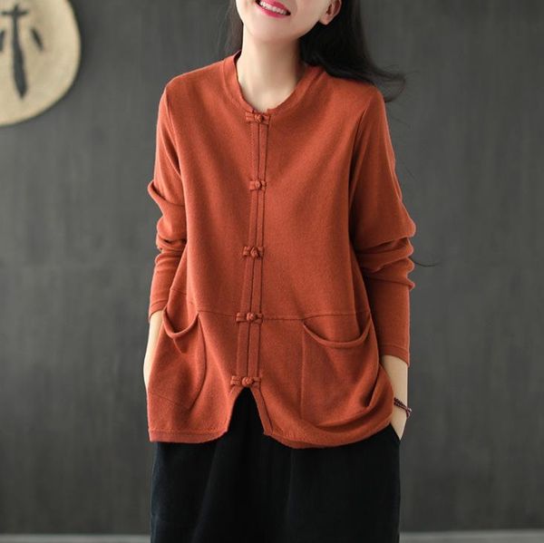 autumn spring coats women casual solid color single breasted pockets knit loose female simple, Black;brown
autumn spring coats women casual solid color single breasted pockets knit loose female simple, Black;brown