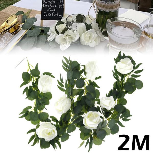decorative flowers & wreaths 2m artificial rose hanging vine floral garland fake eucalyptus with willow vines twigs leaves wedding decor
decorative flowers & wreaths 2m artificial rose hanging vine floral garland fake eucalyptus with willow vines twigs leaves wedding decor