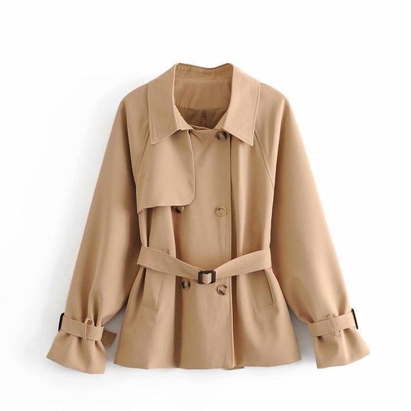women's trench coats fashion 2021 autumn casual double breasted basic classic coat with belt chic female windbreaker casacos femininos, Tan;black
women's trench coats fashion 2021 autumn casual double breasted basic classic coat with belt chic female windbreaker casacos femininos, Tan;black