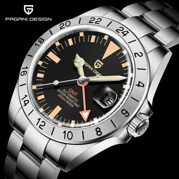 wristwatches pagani design men gmt wristwatch automatic mechanical watch sapphire stainless steel military waterproof clock reloj hombre, Slivery;brown
wristwatches pagani design men gmt wristwatch automatic mechanical watch sapphire stainless steel military waterproof clock reloj hombre, Slivery;brown