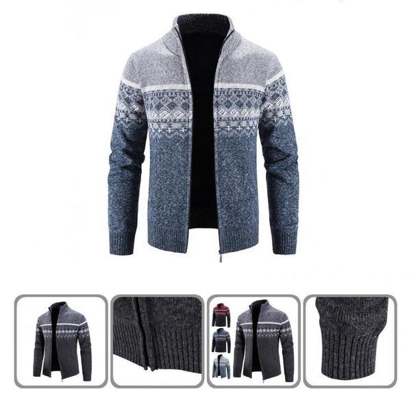 men's sweaters warm cold resistant print patchwork pockets stand collar knitted jacket knitwear, White;black
men's sweaters warm cold resistant print patchwork pockets stand collar knitted jacket knitwear, White;black