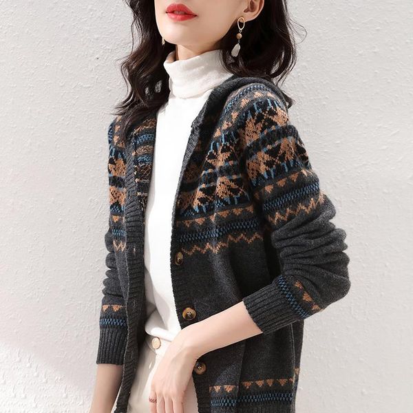 2021 new women's wear women's sweater coat spring and autumn loose foreign style versatile hooded knitted cardigan, White
2021 new women's wear women's sweater coat spring and autumn loose foreign style versatile hooded knitted cardigan, White