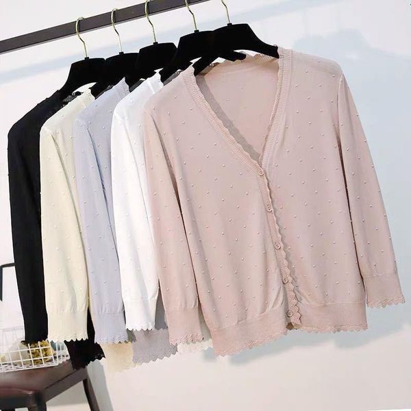 women's knits & tees summer ice silk cardigans v neck thin knitted sweater pink white grey apricot ladies casual knitting coat
women's knits & tees summer ice silk cardigans v neck thin knitted sweater pink white grey apricot ladies casual knitting coat