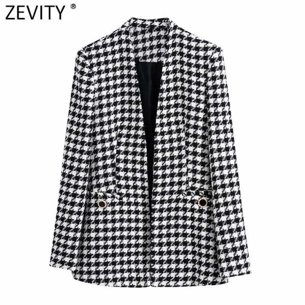 zevity women vintage houndstooth plaid print open stitching tweed woolen coat female chic outwear slim jackets ct781 211106, Black
zevity women vintage houndstooth plaid print open stitching tweed woolen coat female chic outwear slim jackets ct781 211106, Black