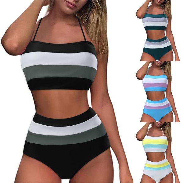 women's swimwear high waist bikini 2021 ruched swimsuit women push up female halter bathing suit vintage swimming biquini, White;black
women's swimwear high waist bikini 2021 ruched swimsuit women push up female halter bathing suit vintage swimming biquini, White;black