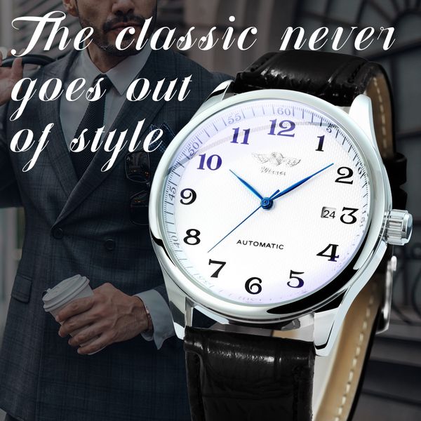 fashion business automatic mechanical watch men time master leather strap white dial calendar date montre homme winner classicg, Slivery;brown
fashion business automatic mechanical watch men time master leather strap white dial calendar date montre homme winner classicg, Slivery;brown