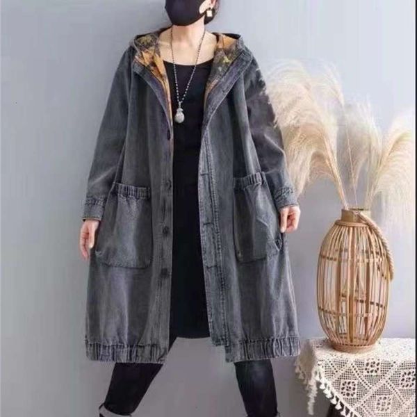 20214395 print hooded loose large cotton denim windbreaker single breasted casual knee length coat women a482, Black;brown
20214395 print hooded loose large cotton denim windbreaker single breasted casual knee length coat women a482, Black;brown