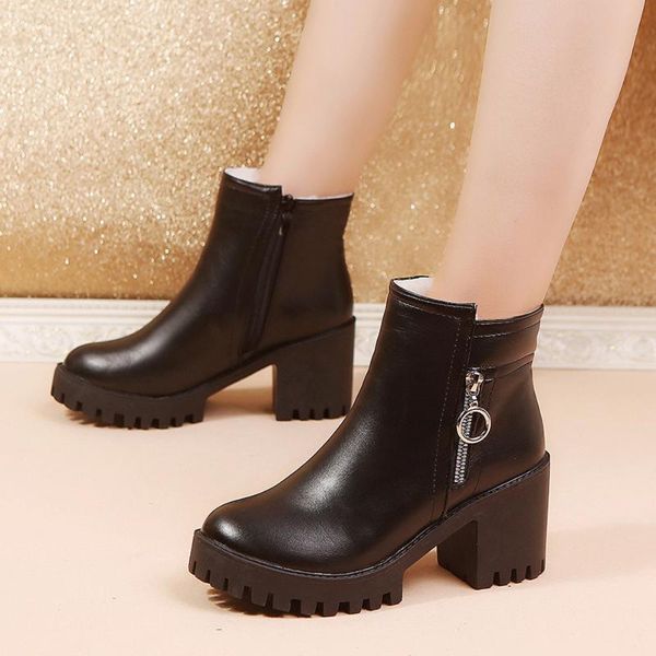 boots keep warm leather winter women casual square heel side zipper round toe shoes woman nice autumn botas mujer, Black
boots keep warm leather winter women casual square heel side zipper round toe shoes woman nice autumn botas mujer, Black